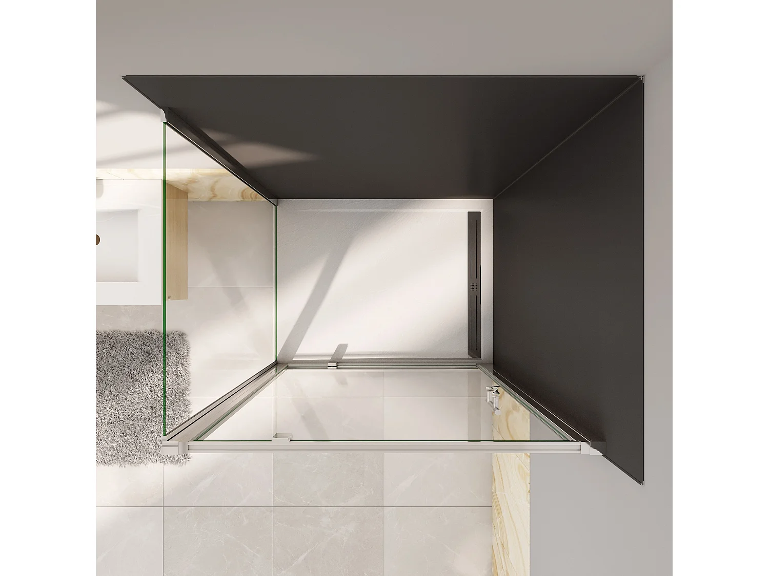 Douchecabine 70x80x185cm Draaideur+één zijpaneel 5mm veiligheidsglas-gepolijst chroom frame
