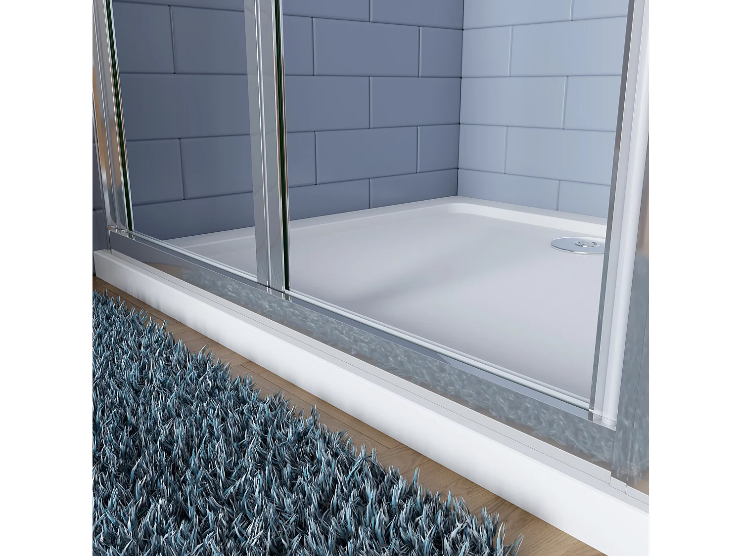 Douchecabine 90x80x185cm Vouw-/schuifdeur+één zijpaneel 5mm veiligheidsglas-gepolijst chroom frame