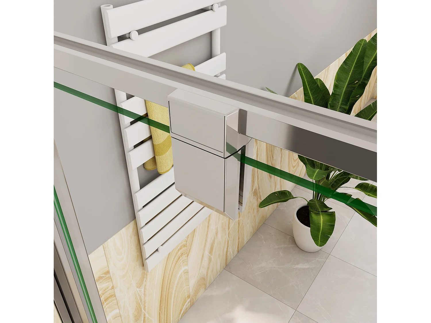 Douchecabine 70x90x185cm Draaideur+twee zijpanelen 5mm veiligheidsglas-gepolijst chroom frame