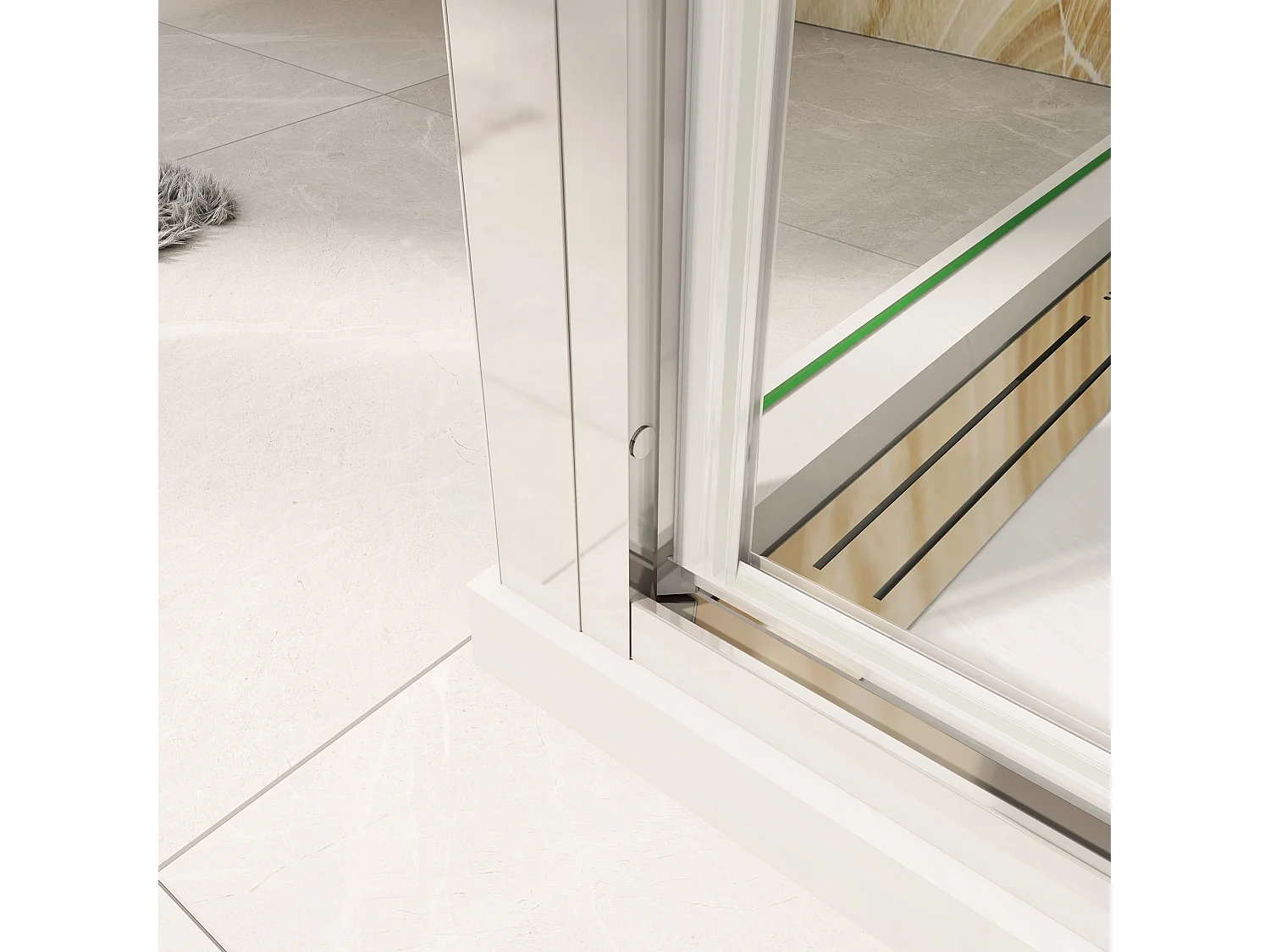 Douchecabine 90x90x185cm Draaideur+twee zijpanelen 5mm veiligheidsglas-gepolijst chroom frame