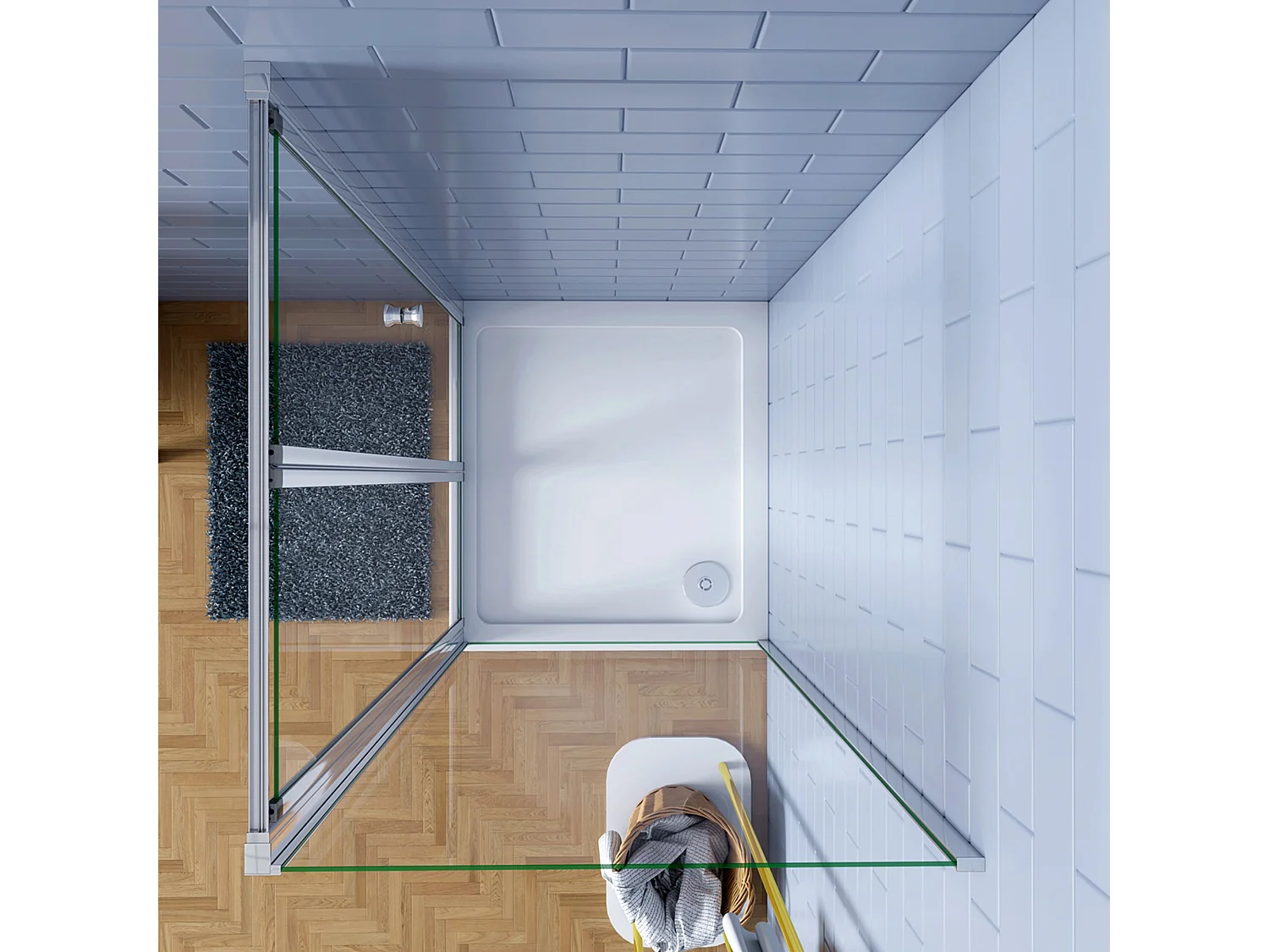 Douchecabine 80x80x185cm Vouw-/schuifdeur+één zijpaneel 5mm veiligheidsglas-gepolijst chroom frame