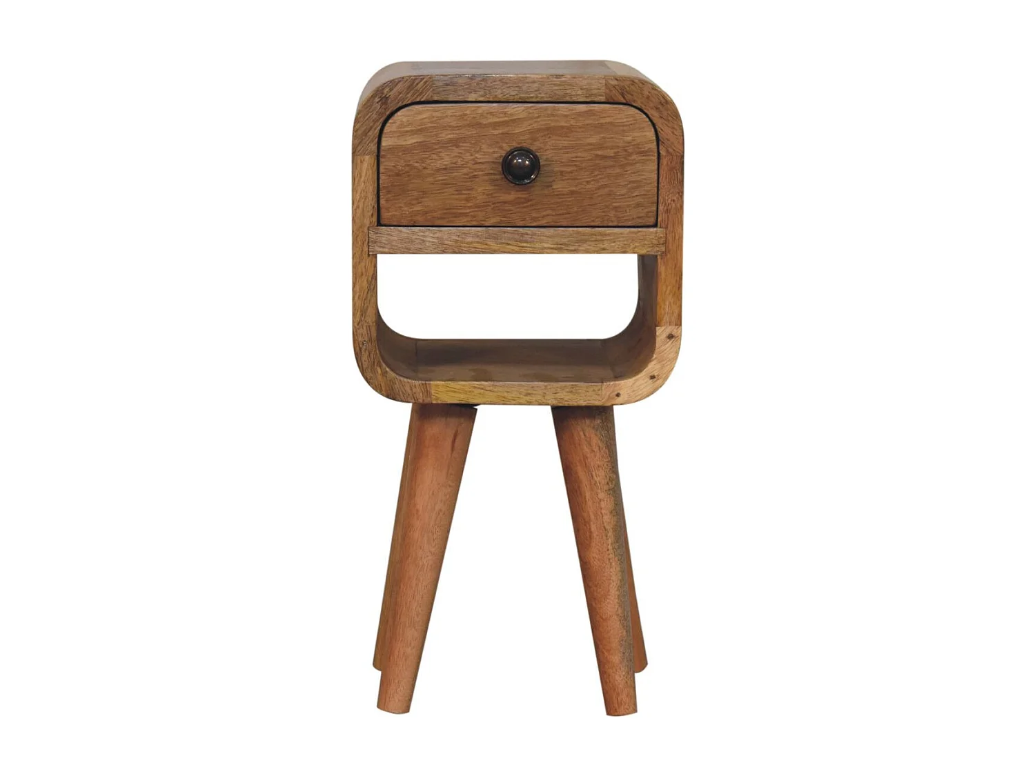 Artisan Furniture Lite drewno Ekstra Mini Zaokrąglona Niska Szafka Nocna w Odcieniu Dębowym