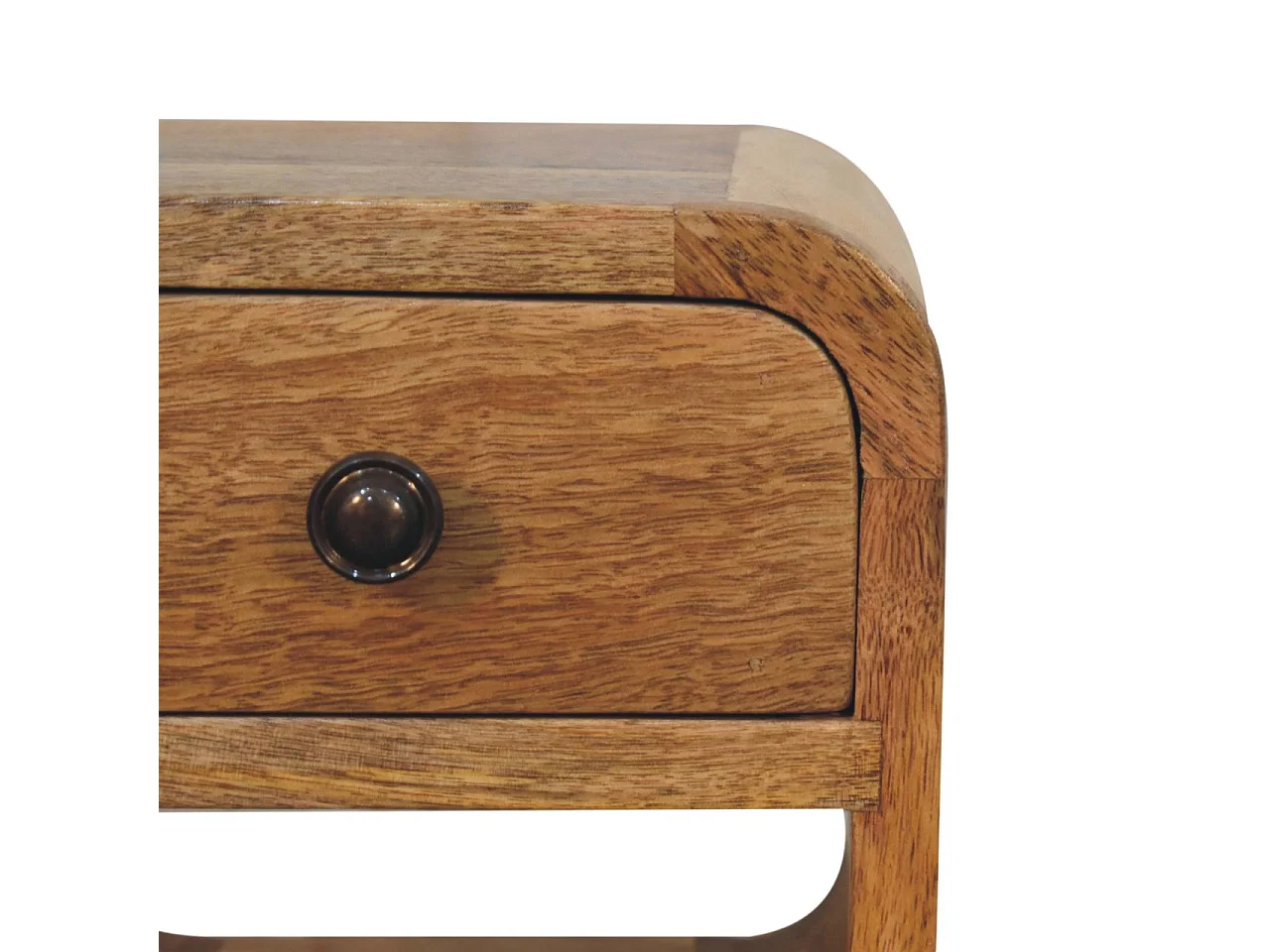 Artisan Furniture Lite drewno Ekstra Mini Zaokrąglona Niska Szafka Nocna w Odcieniu Dębowym