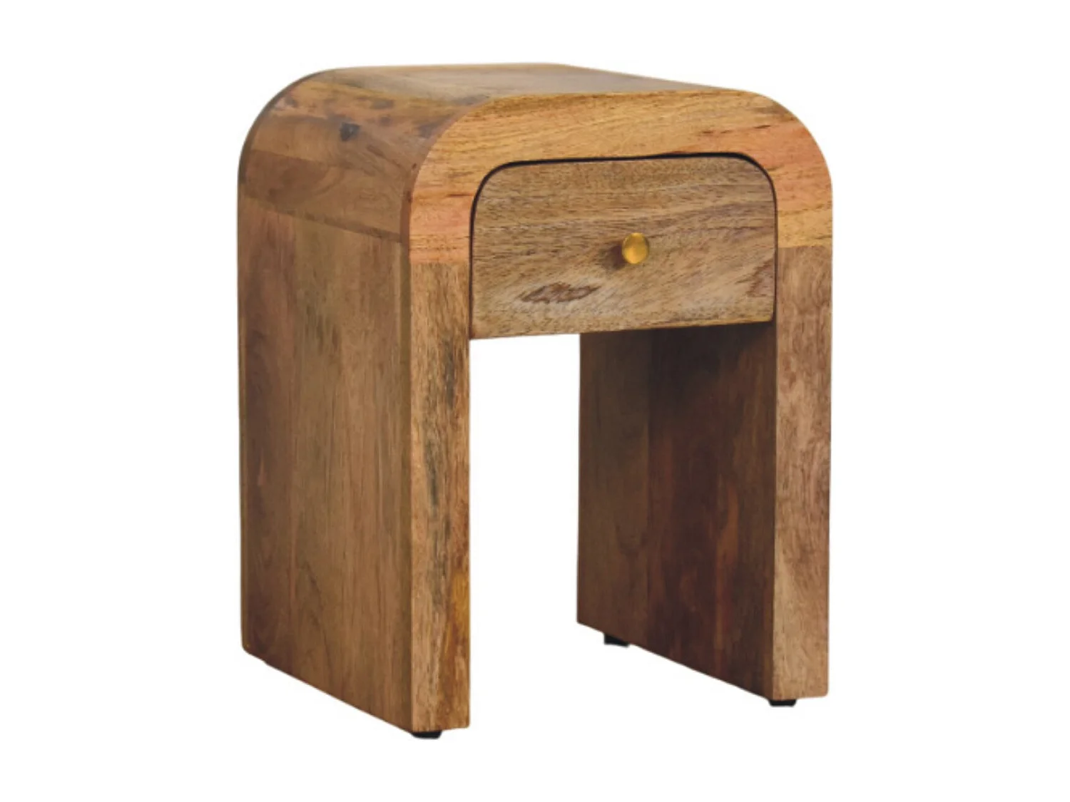 Artisan Furniture Massivholz Mini-Nachttisch „Darcy Oak-ish“ mit geschwungenen Kanten