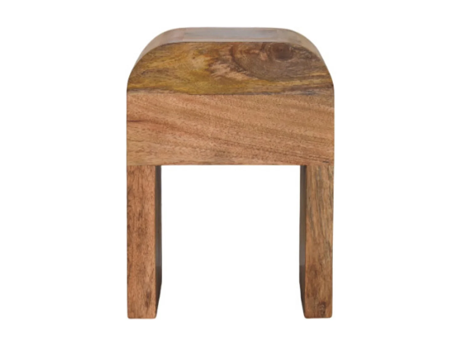 Table de chevet Mini Darcy Artisan Furniture finition chêne avec bords courbés, 1 tiroir, brun lavé