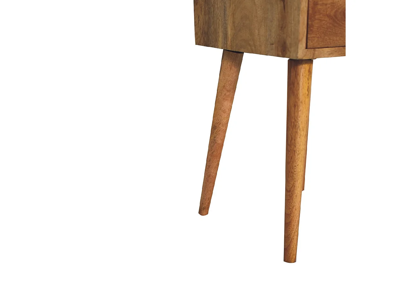 Artisan Furniture Massivholz Mini-Nachttisch mit 2 Schubladen in Eiche-Optik