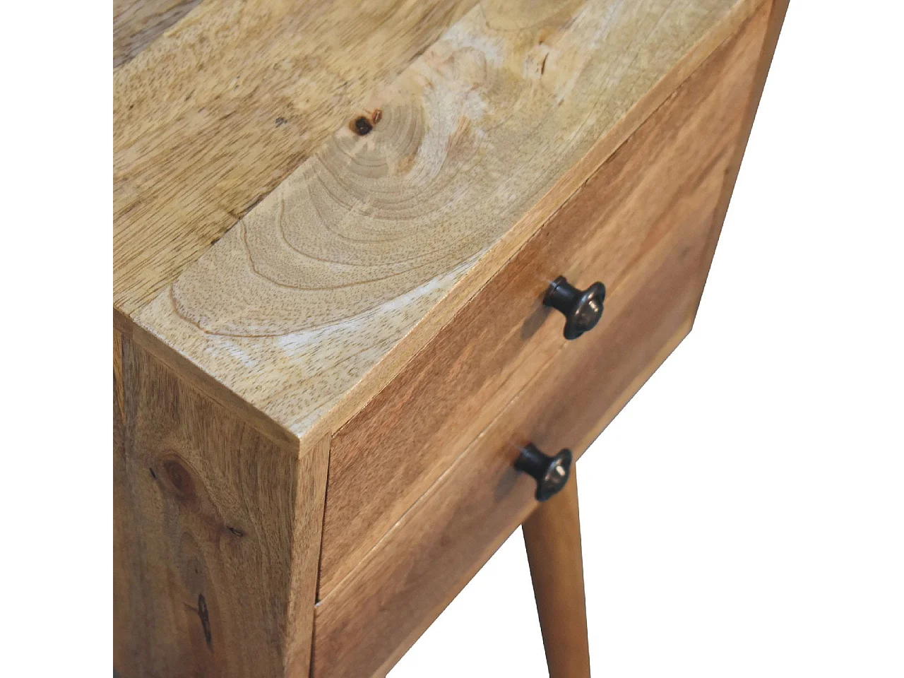 Artisan Furniture Lite drewno Mini Szafka Nocna z 2 Szufladami w Odcieniu Dębowym