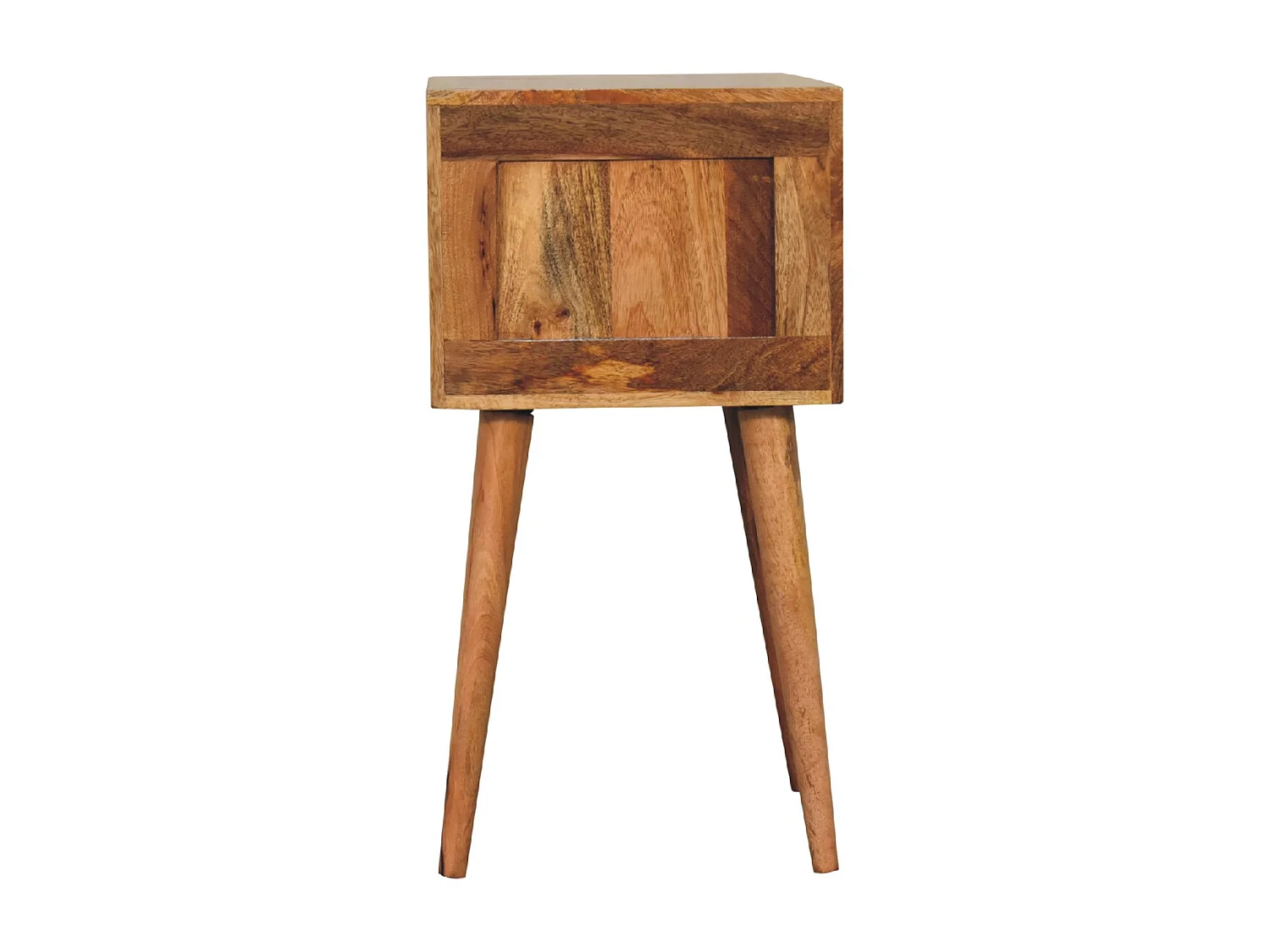 Table de chevet Mini Artisan Furniture finition chêne, 2 tiroirs, marron clair