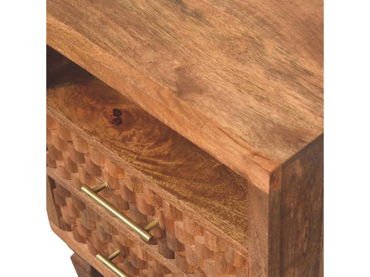 Artisan Furniture Massivholz Arno Nachttisch in Golden Teak