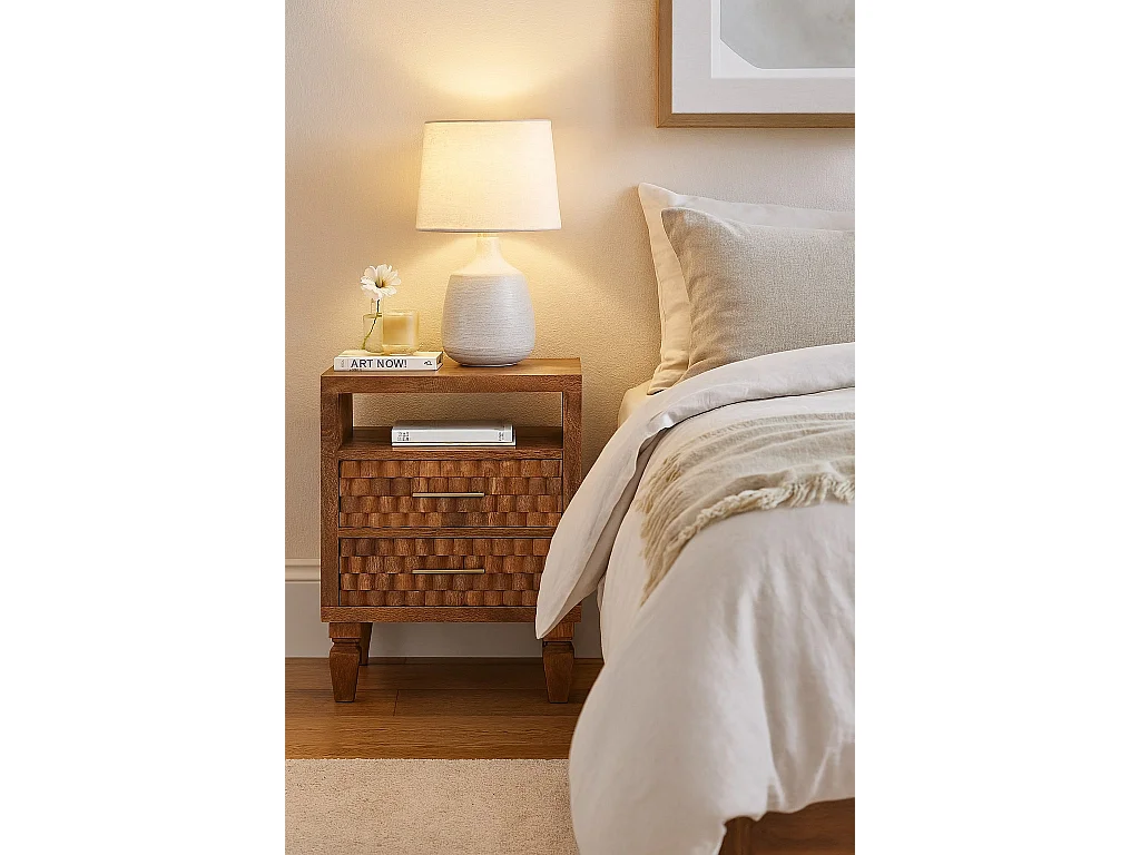 Artisan Furniture Massivholz Arno Nachttisch in Golden Teak