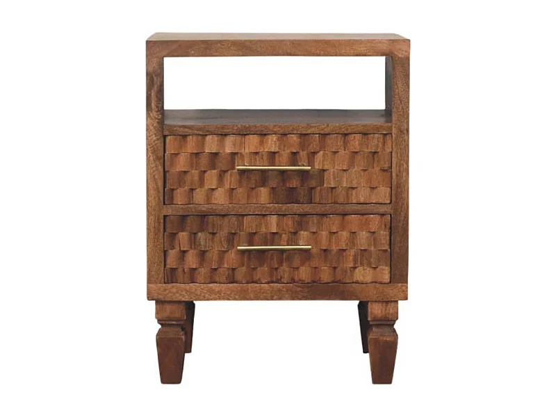 Artisan Furniture Bois massif Table de Chevet Arno en Teck Doré