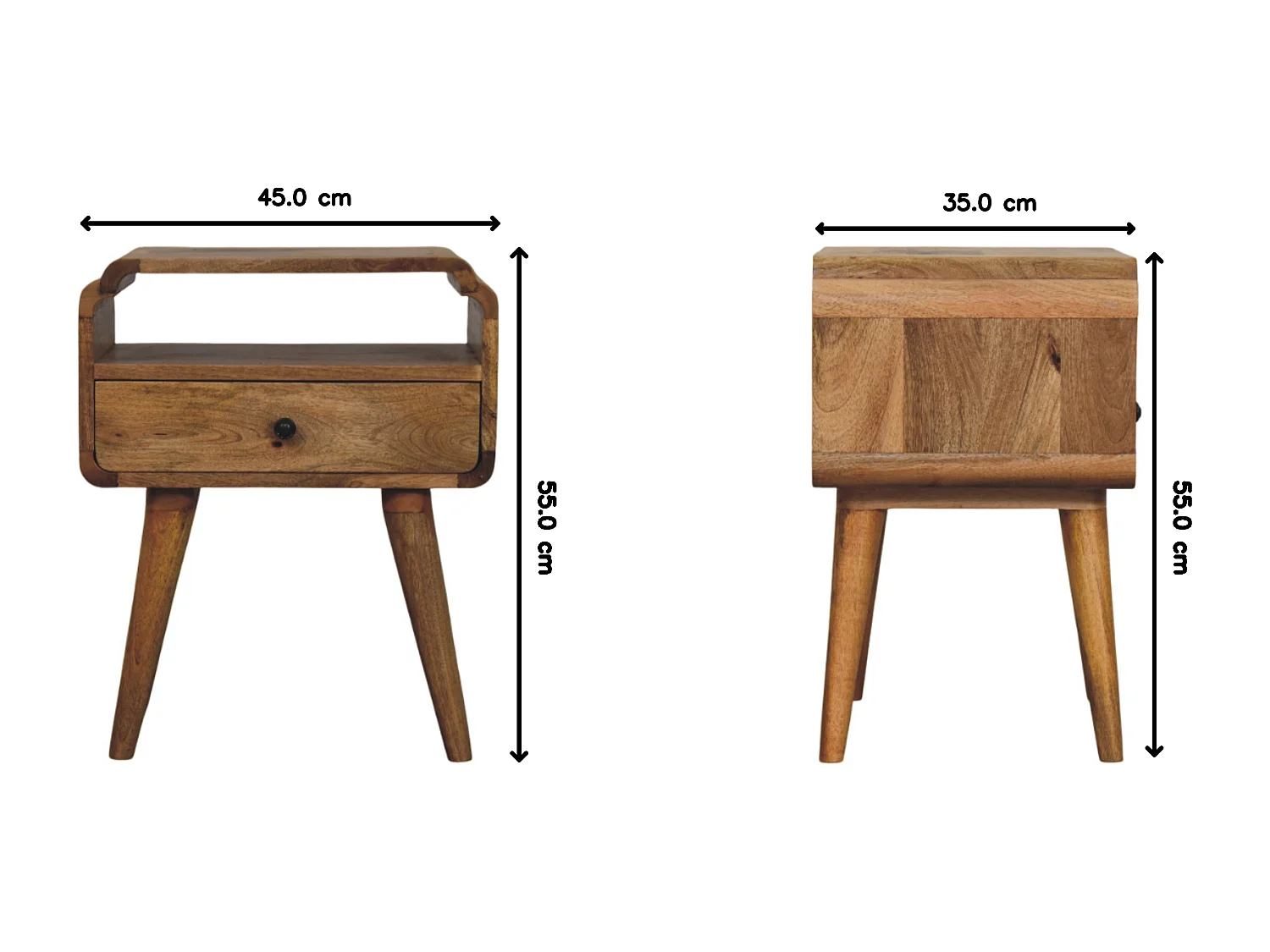 Artisan Furniture Bois massif Table de Nuit Newton Finition Chêne Clair