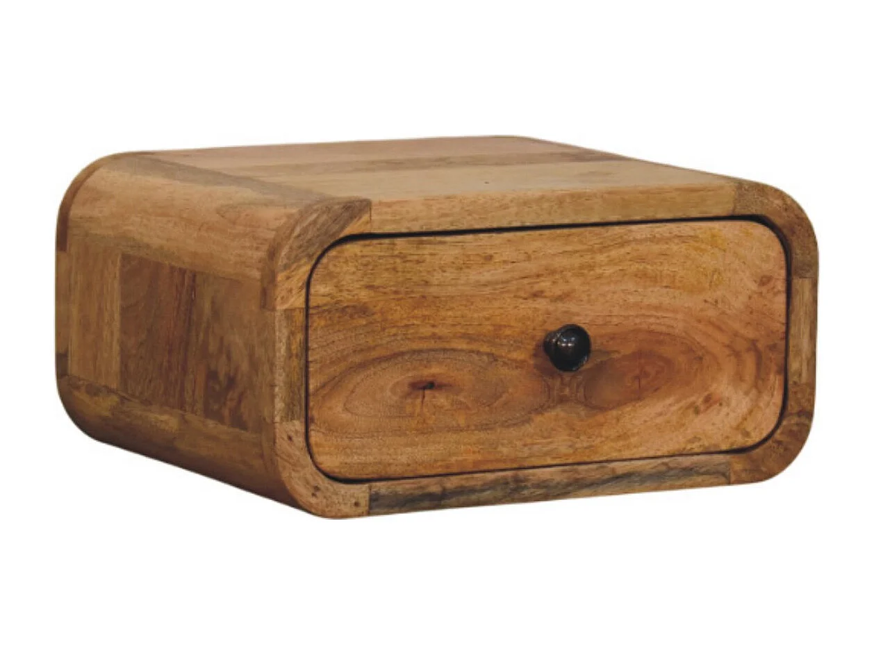 Artisan Furniture Massivholz Avora Mini Wand-Nachttisch aus Eiche mit 1 Schublade