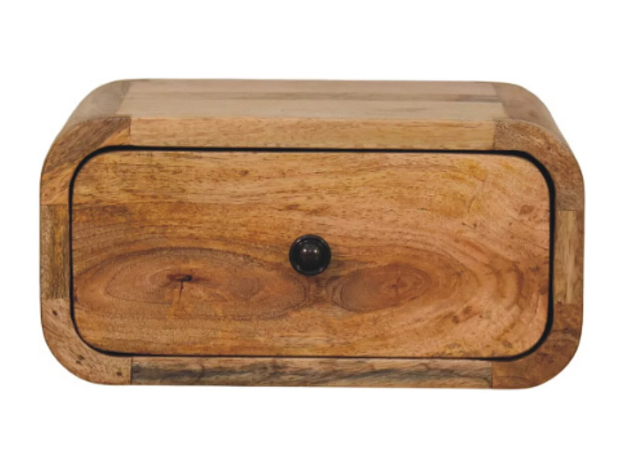 Artisan Furniture Bois massif Table de Nuit Murale Avora, 1 Tiroir, Finition Chêne Clair