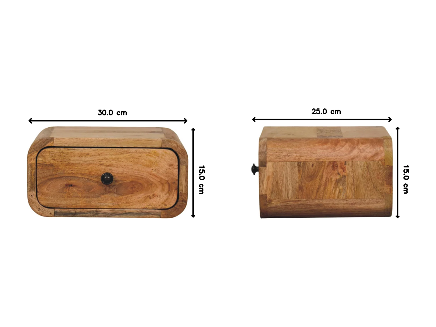 Table de chevet murale Avora Mini Artisan Furniture finition chêne, 1 tiroir