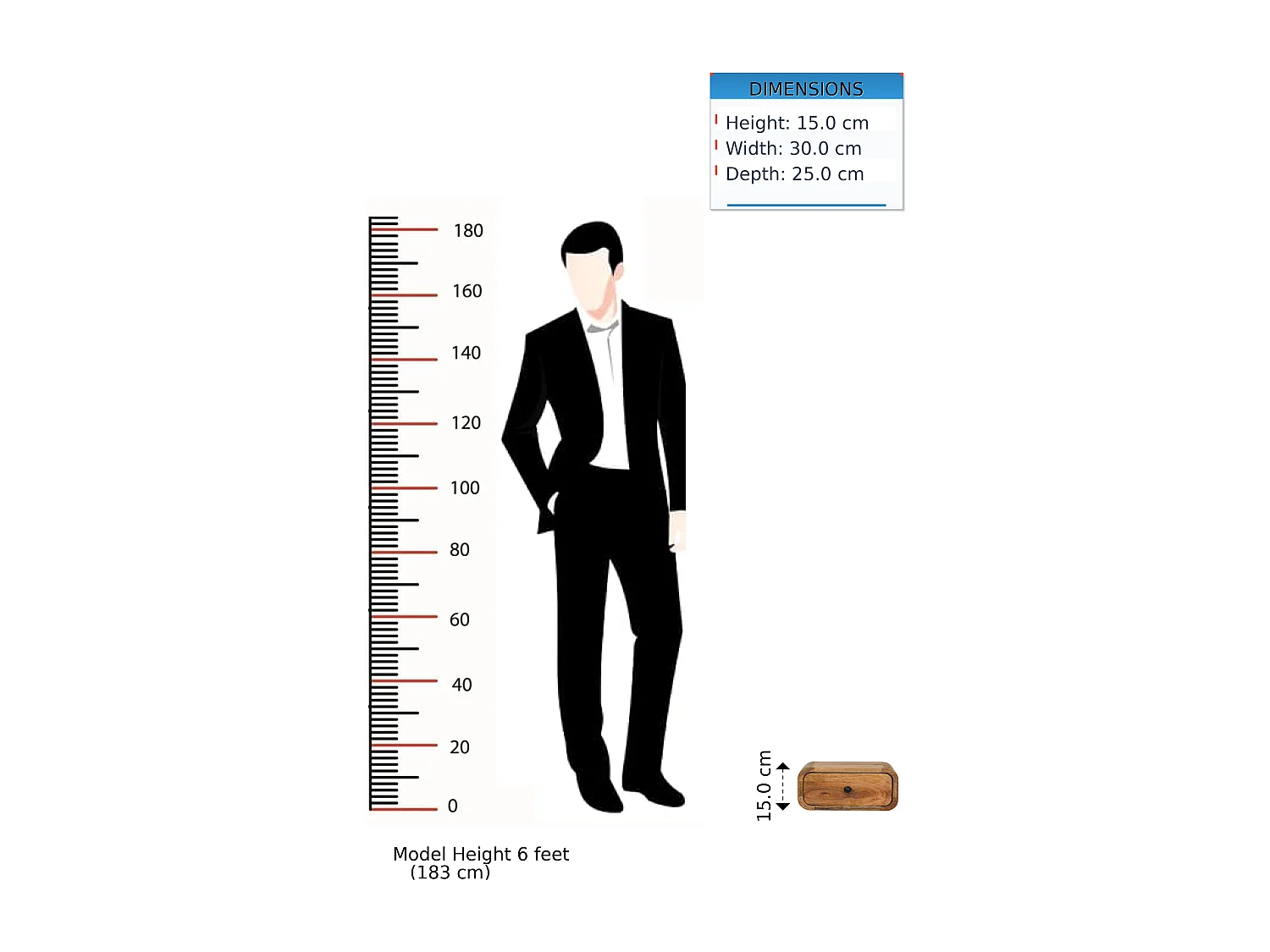 Table de chevet murale Avora Mini Artisan Furniture finition chêne, 1 tiroir