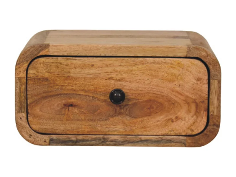 Artisan Furniture Massivholz Avora Mini Wand-Nachttisch aus Eiche mit 1 Schublade