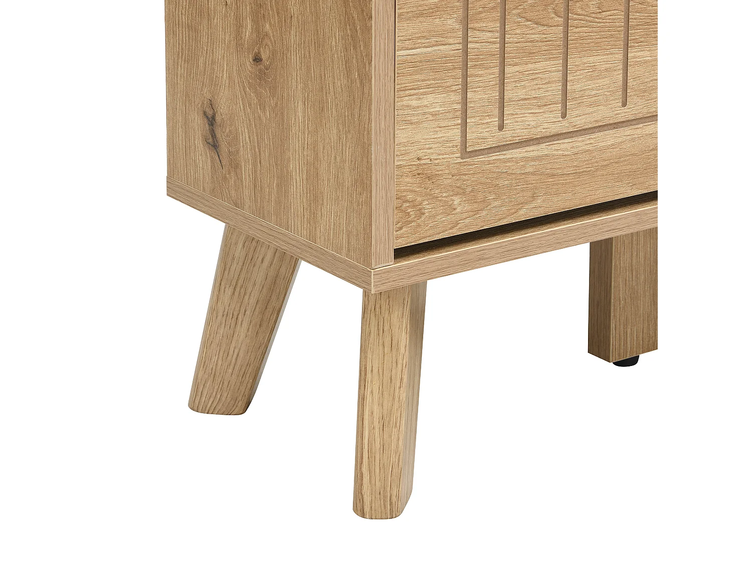 Meuble à chaussures moderne avec miroir et portes à charnières + étagère - 110 x 24 x 137.5 cm - MDF - naturel