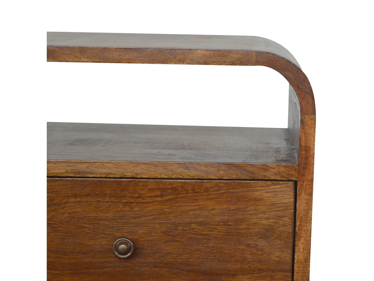 Artisan Furniture Massivholz Kastanienholz-Nachttisch mit zwei Schubladen