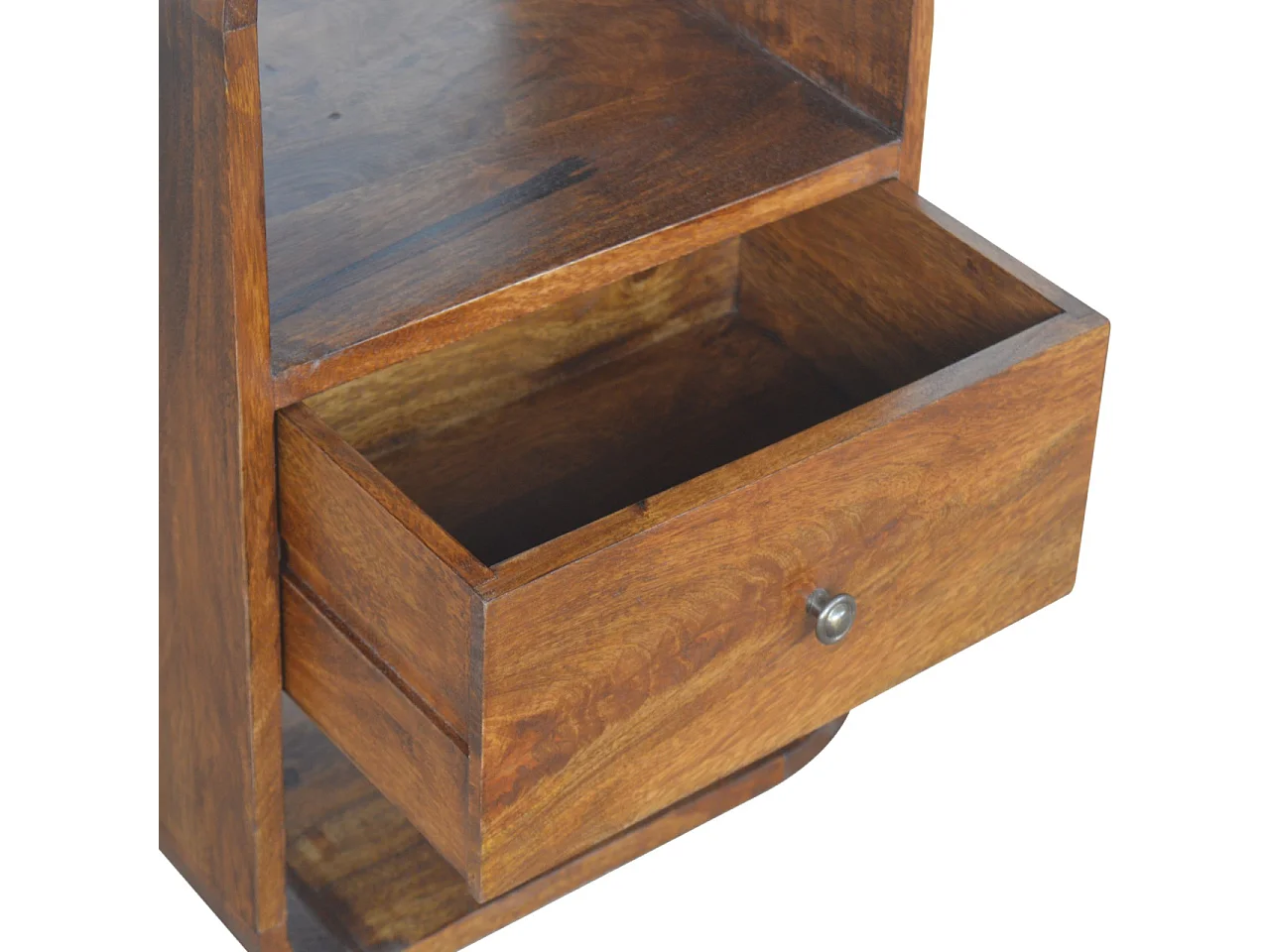 Artisan Furniture Massivholz Kastanienholz-Nachttisch mit zwei Schubladen