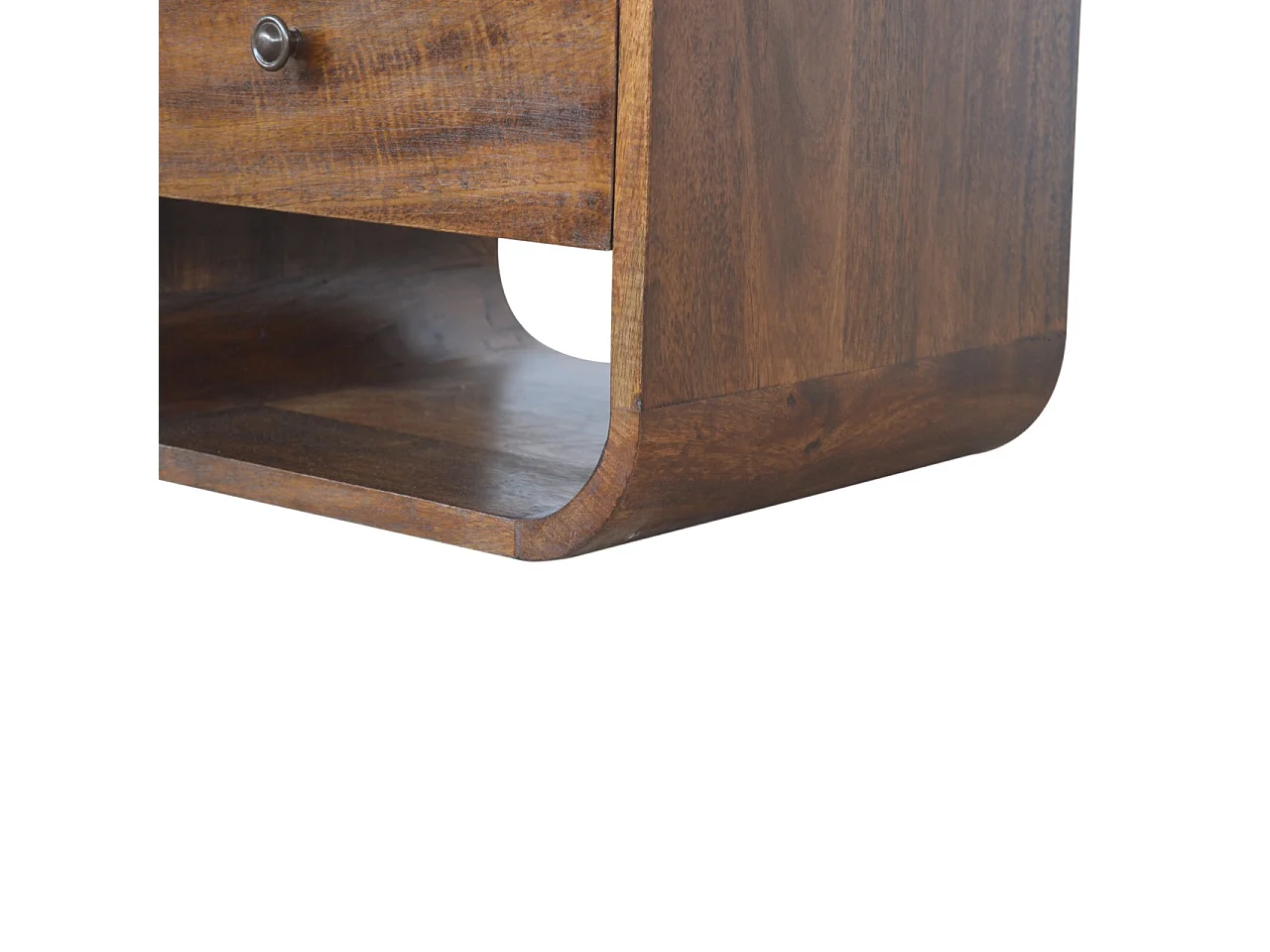 Artisan Furniture Lite drewno Kasztanowa Szafka Nocna z 2 Szufladami o Zaokrąglonym Kształcie