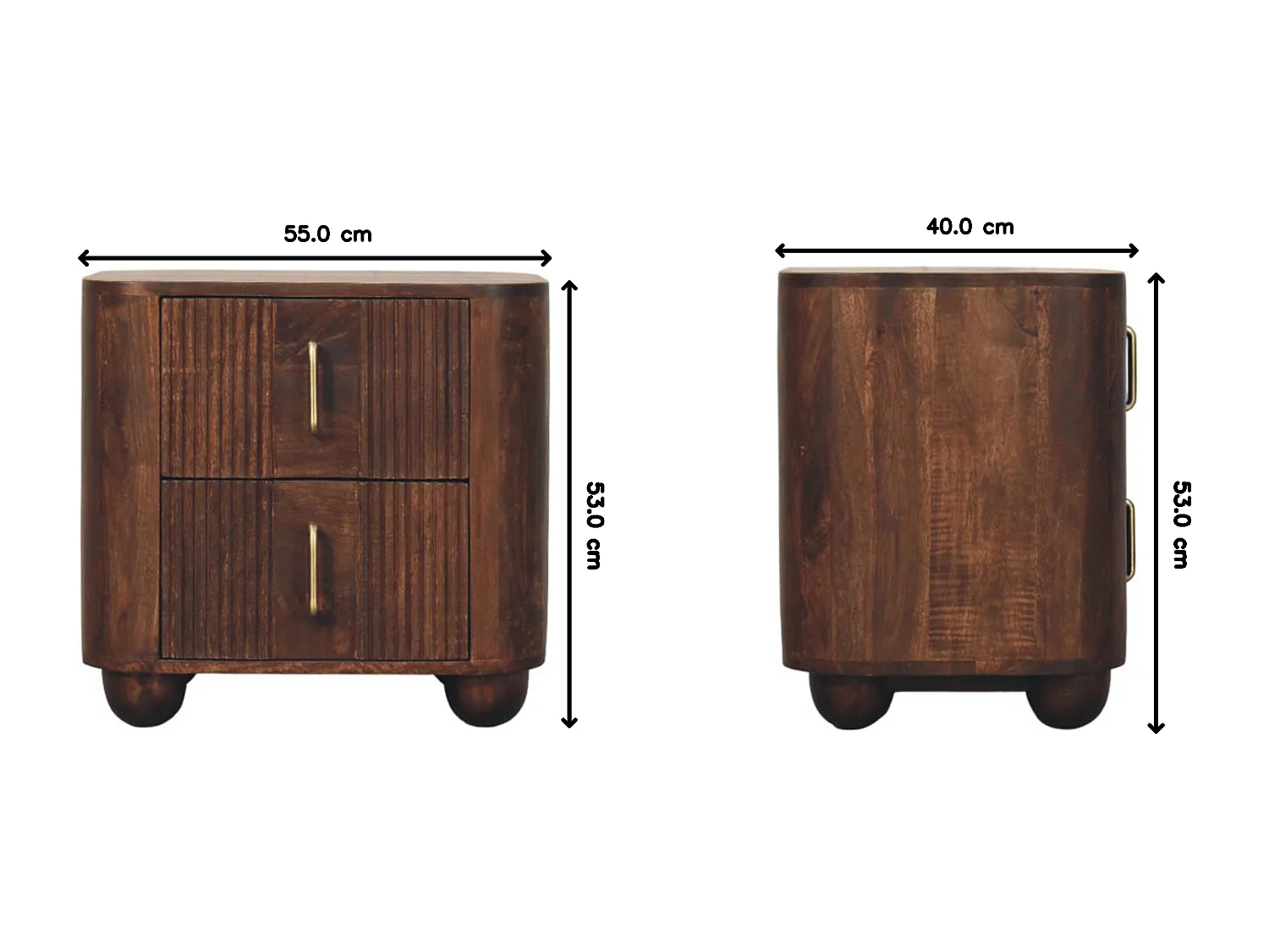 Artisan Furniture Bois massif Table de Nuit Striée Marlowe