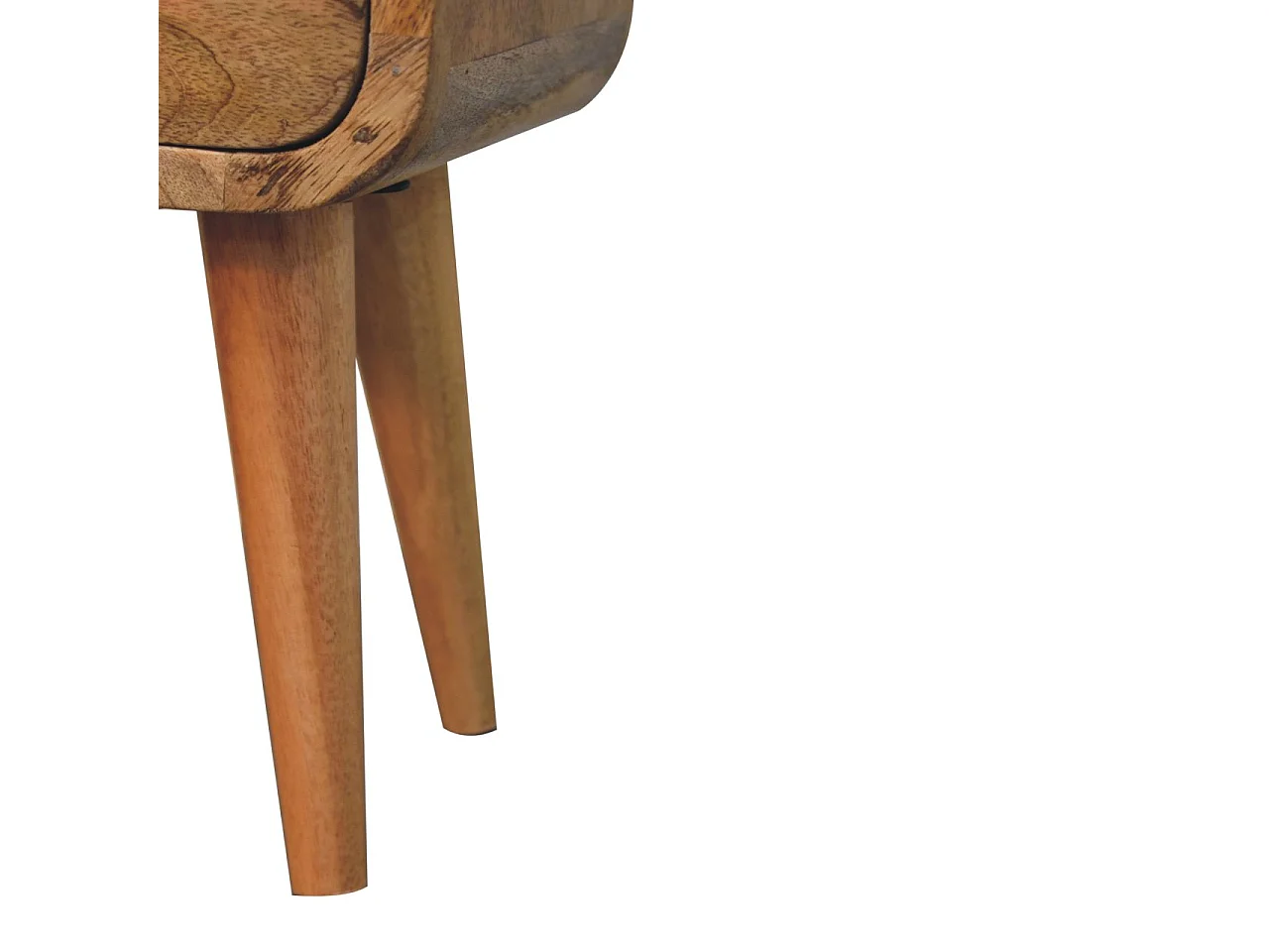 Artisan Furniture Massivholz Extra Mini Eiche Kurvenförmiges Bett mit offenem Fach