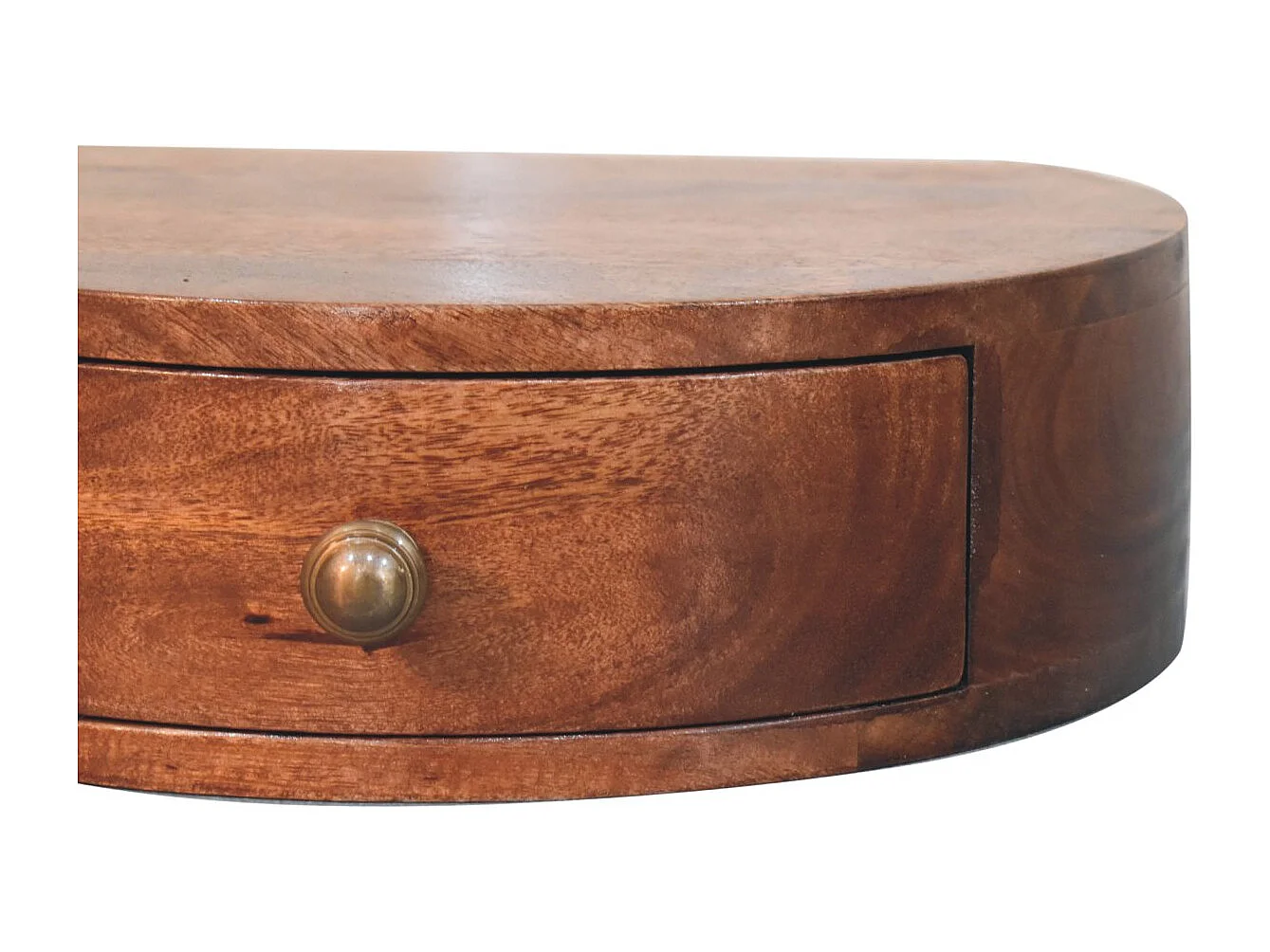 Artisan Furniture Bois massif Table de Chevet Murale Arrondie, Finition Caramel Miel