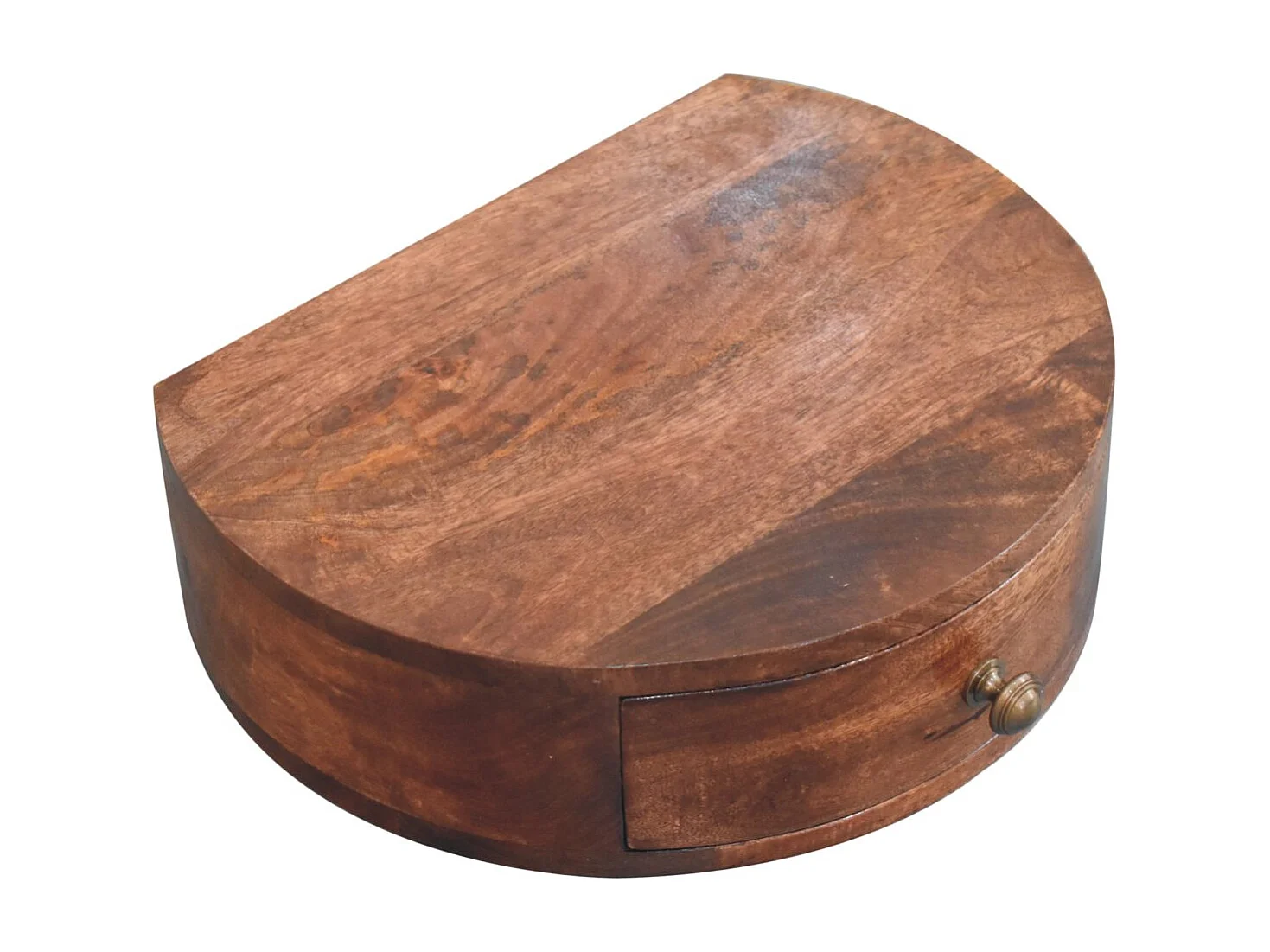 Artisan Furniture Bois massif Table de Chevet Murale Arrondie, Finition Caramel Miel