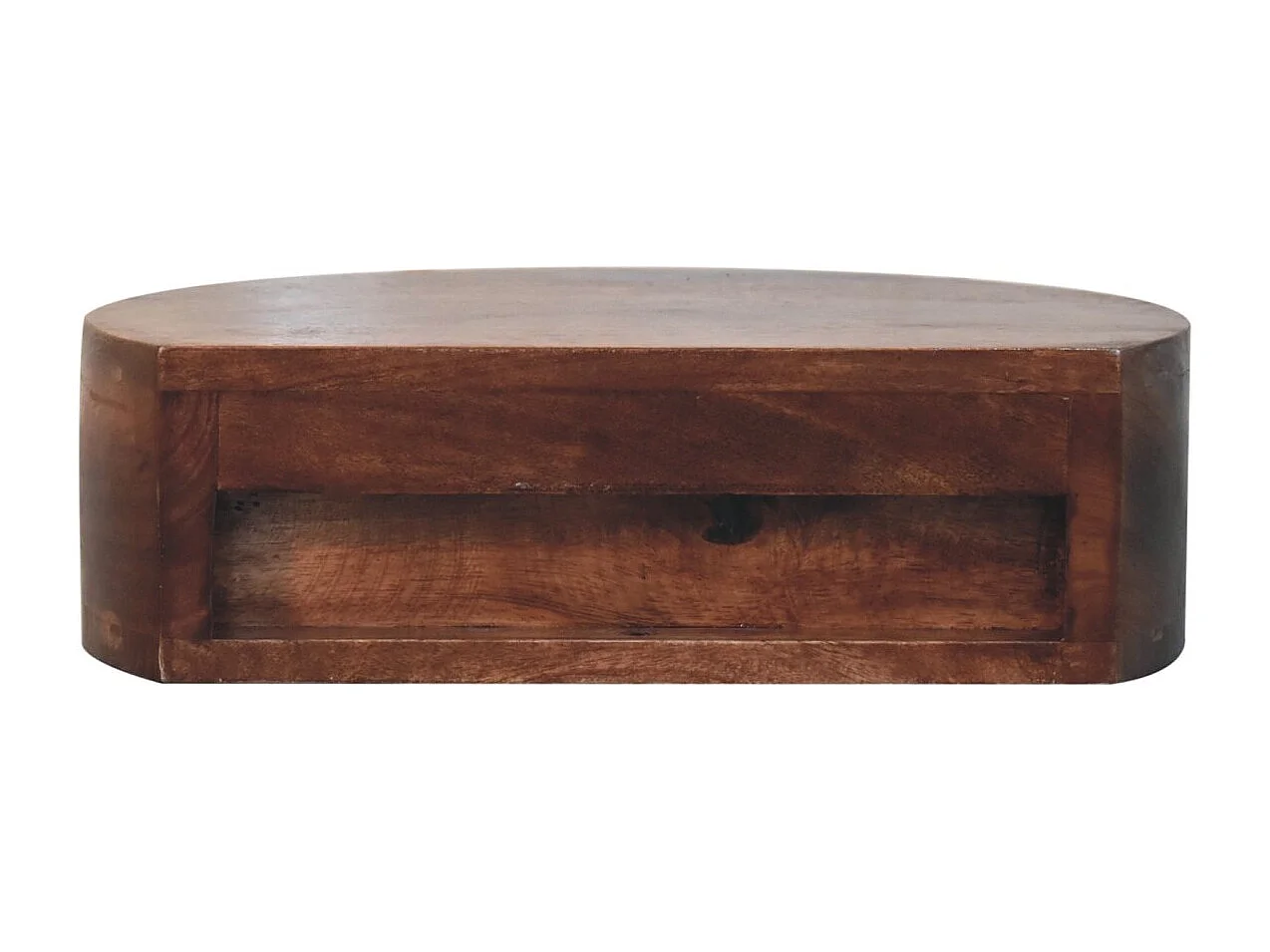 Artisan Furniture Bois massif Table de Chevet Murale Arrondie, Finition Caramel Miel