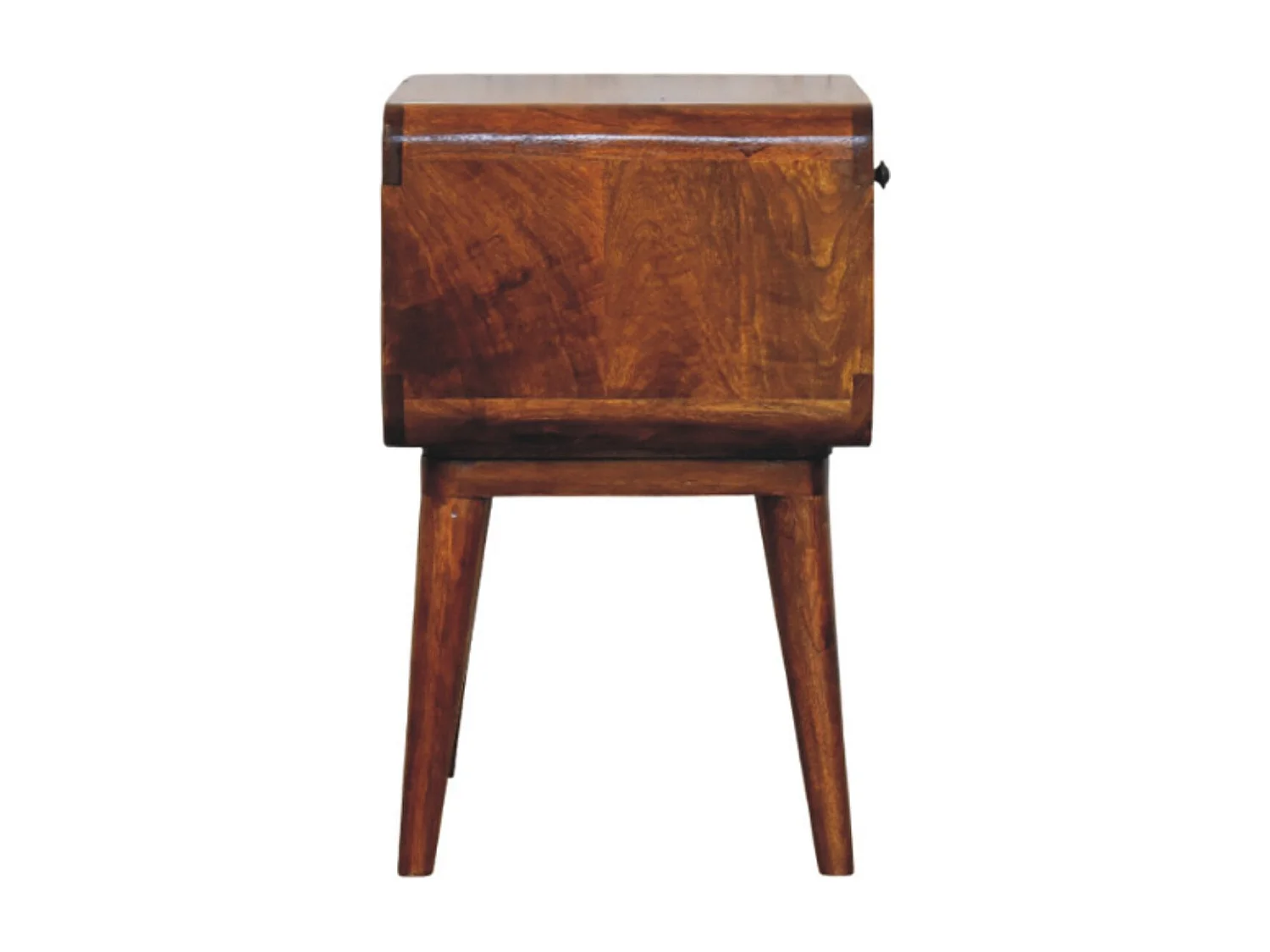 Artisan Furniture Massivholz Avora Nachttisch aus Kastanienholz mit Schublade und offenem Fach