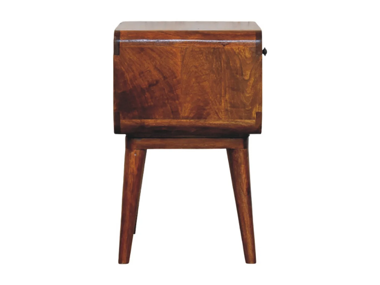 Artisan Furniture Bois massif Table de Nuit Avora en Châtaignier avec Tiroir et Niche Ouverte