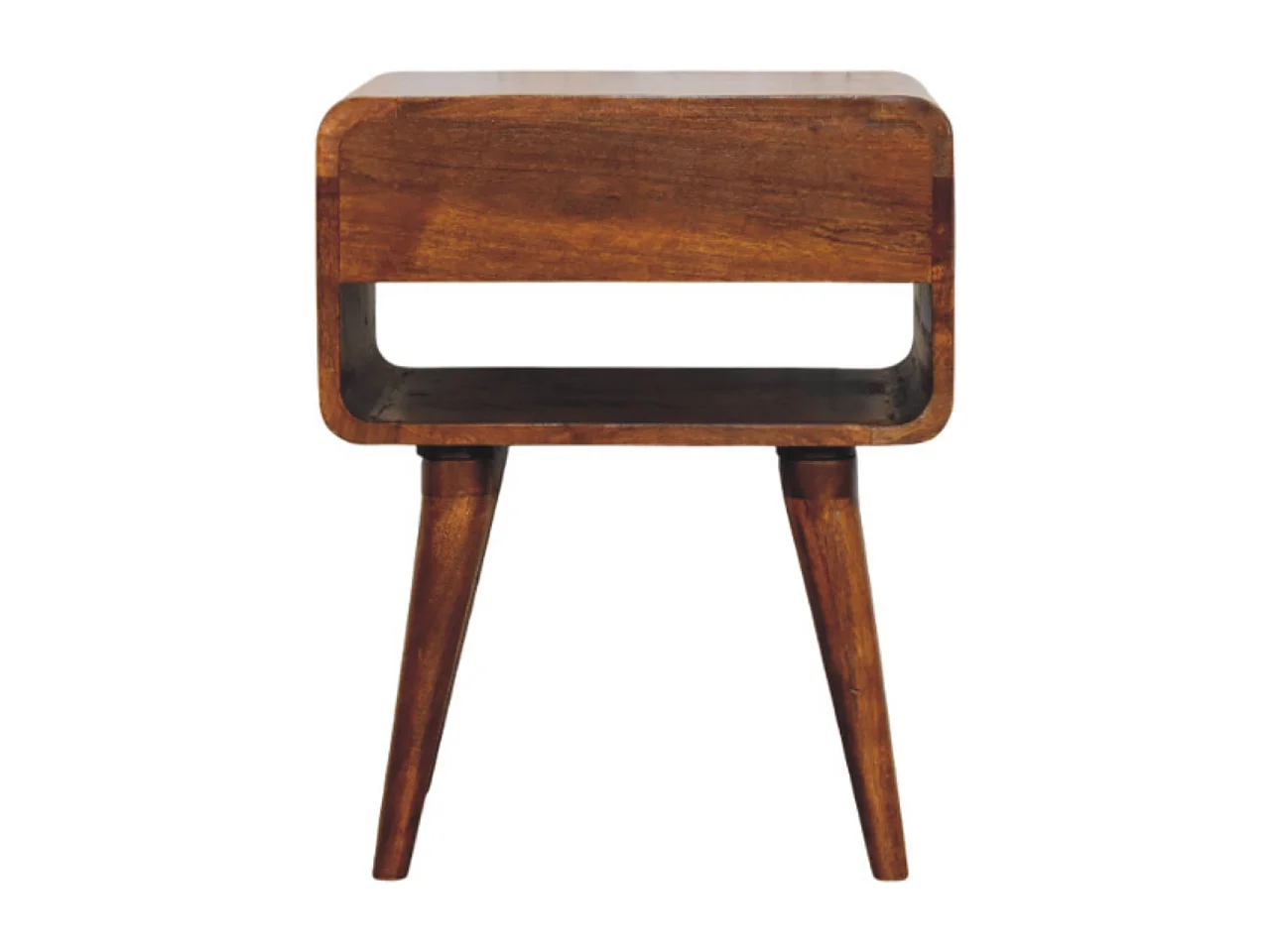 Artisan Furniture Bois massif Table de Nuit Avora en Châtaignier avec Tiroir et Niche Ouverte