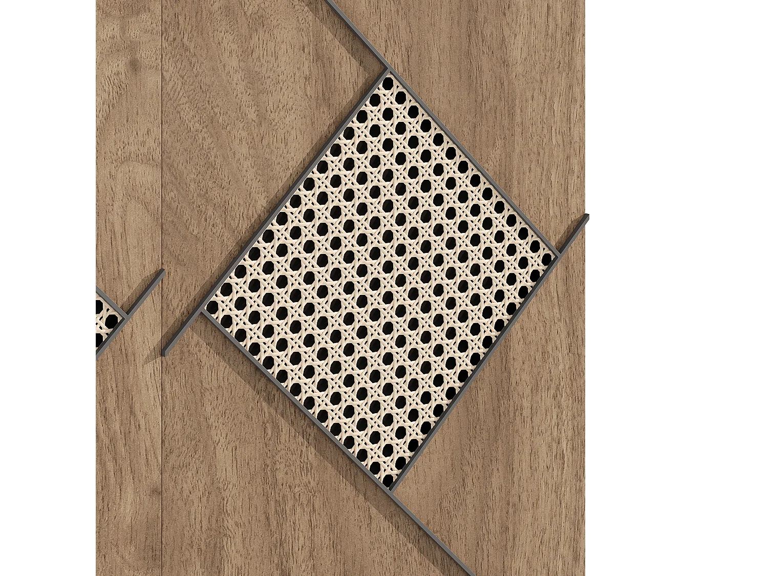 Moderner Schuhschrank mit dekorativem Rattanmuster – 80 x 32 x 91 cm – mit 2 Türen – Spanplatte – natur