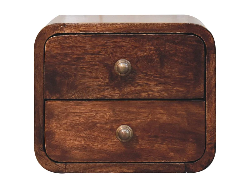 Artisan Furniture Massivholz Mini-Bett mit geschwungener Wandhalterung aus kalifornischem Walnussholz