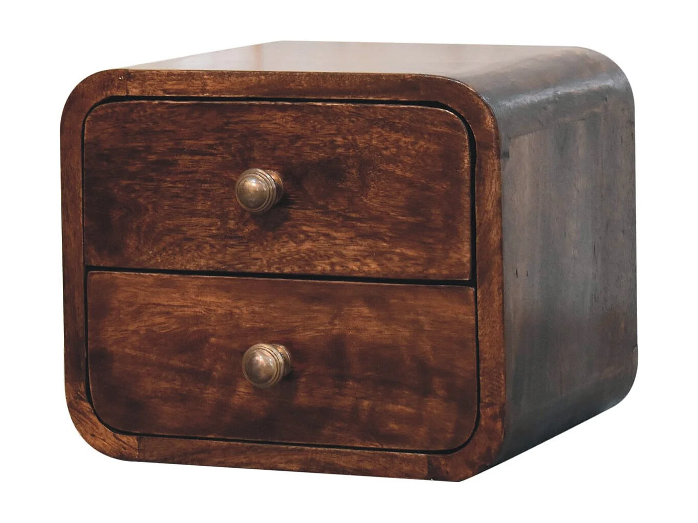 Artisan Furniture Massivholz Mini-Bett mit geschwungener Wandhalterung aus kalifornischem Walnussholz