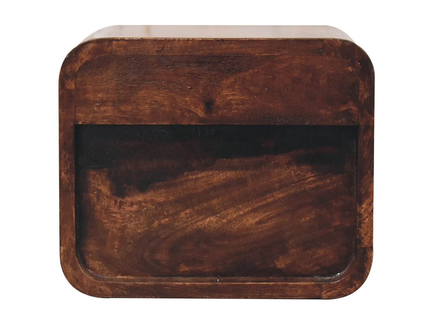 Artisan Furniture Massivholz Mini-Bett mit geschwungener Wandhalterung aus kalifornischem Walnussholz