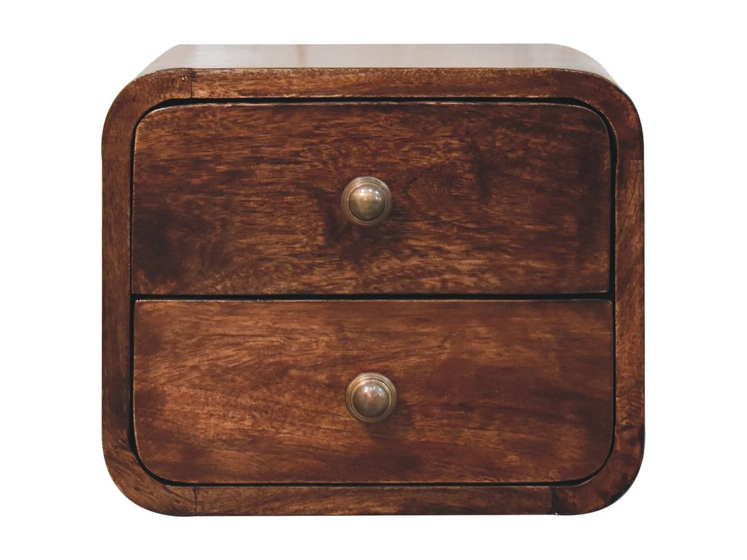 Artisan Furniture Bois massif Mini Table de Chevet Murale Courbée en Noyer Californien