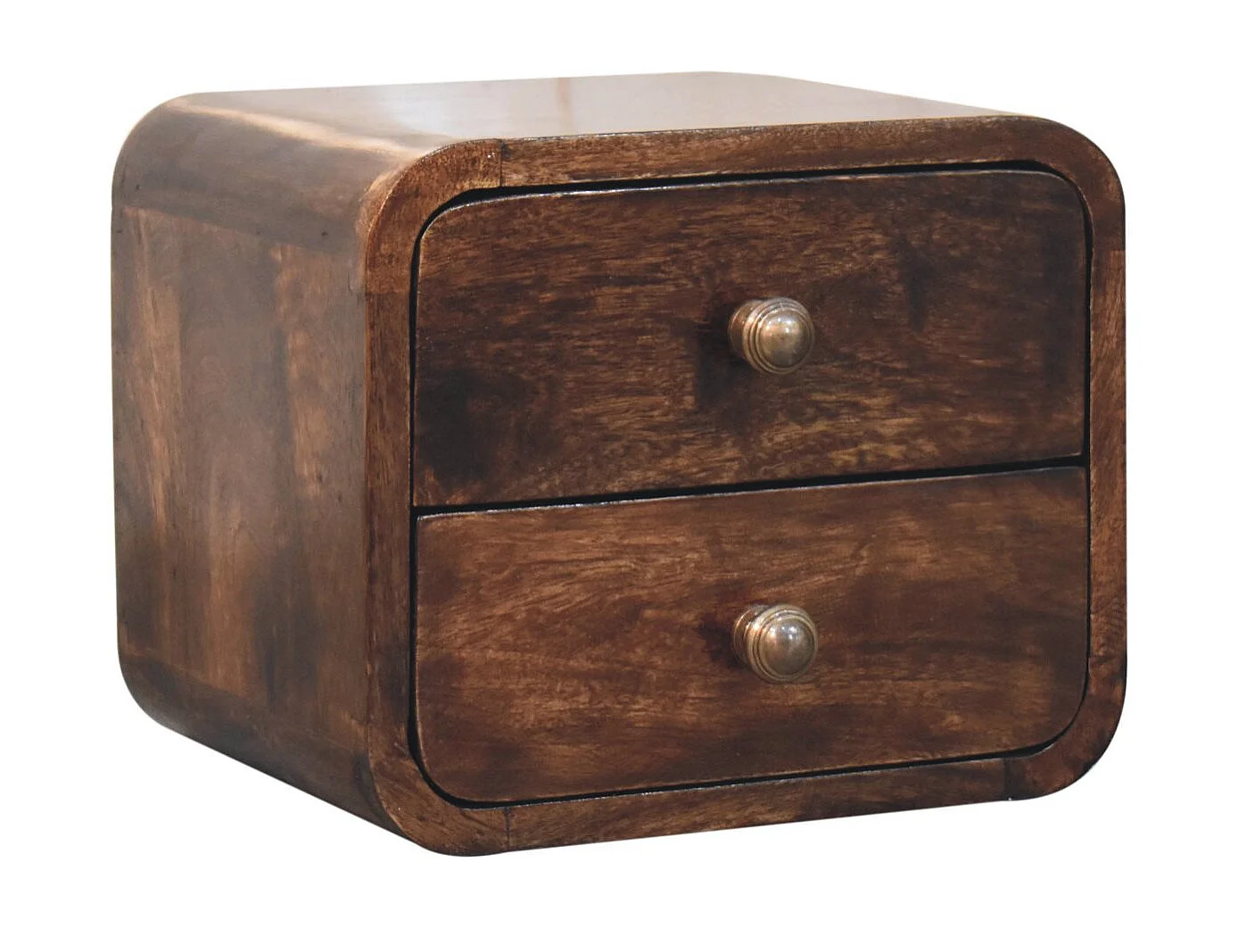 Artisan Furniture Bois massif Mini Table de Chevet Murale Courbée en Noyer Californien