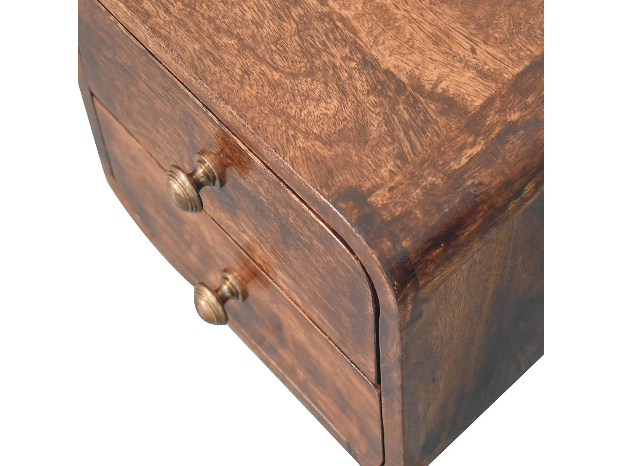 Artisan Furniture Bois massif Mini Table de Chevet Murale Courbée en Noyer Californien