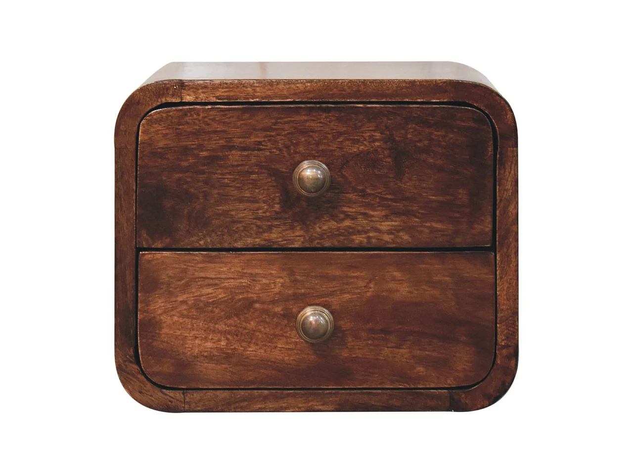 Artisan Furniture Massivholz Mini-Bett mit geschwungener Wandhalterung aus kalifornischem Walnussholz