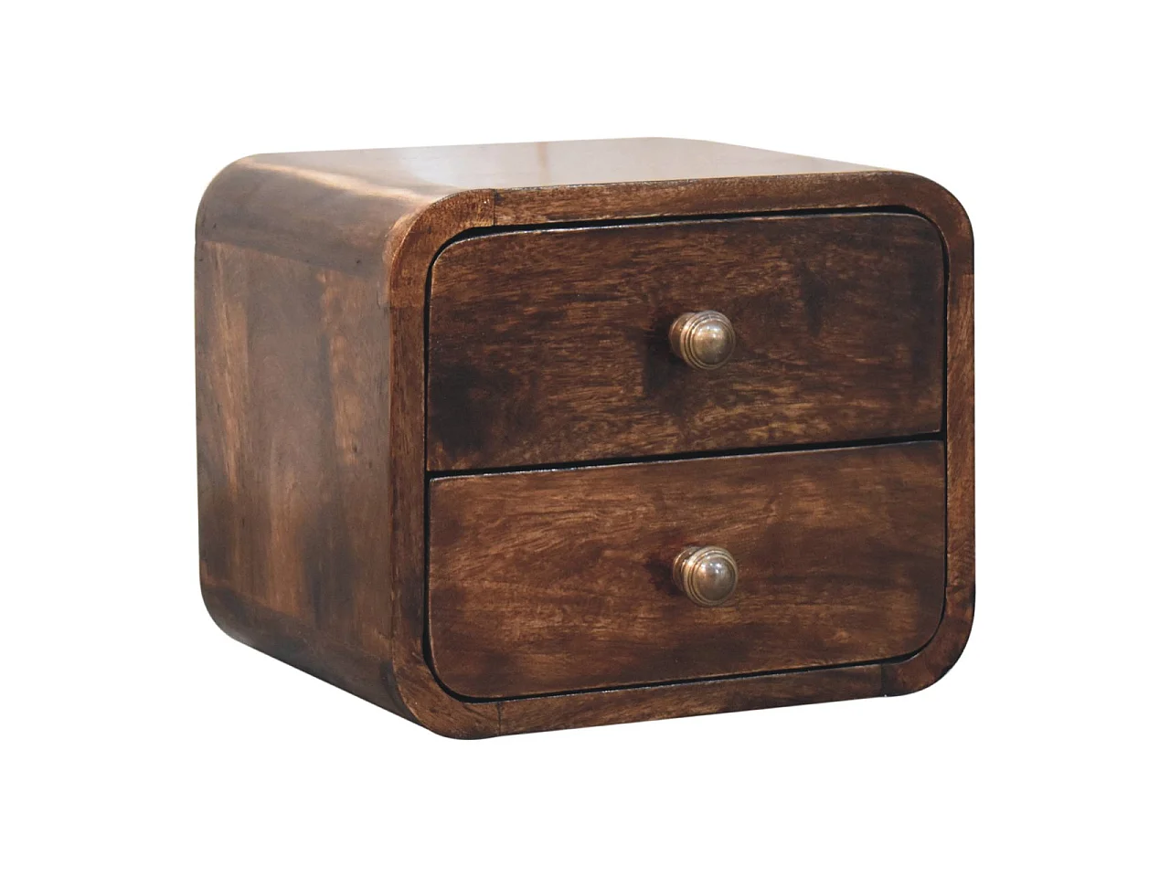 Artisan Furniture Massivholz Mini-Bett mit geschwungener Wandhalterung aus kalifornischem Walnussholz