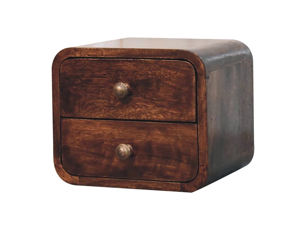 Artisan Furniture Massivholz Mini-Bett mit geschwungener Wandhalterung aus kalifornischem Walnussholz