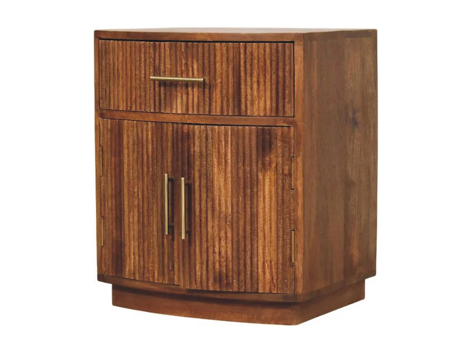 Artisan Furniture Massivholz Nachttisch mit geschwungenen Rippen und Schublade