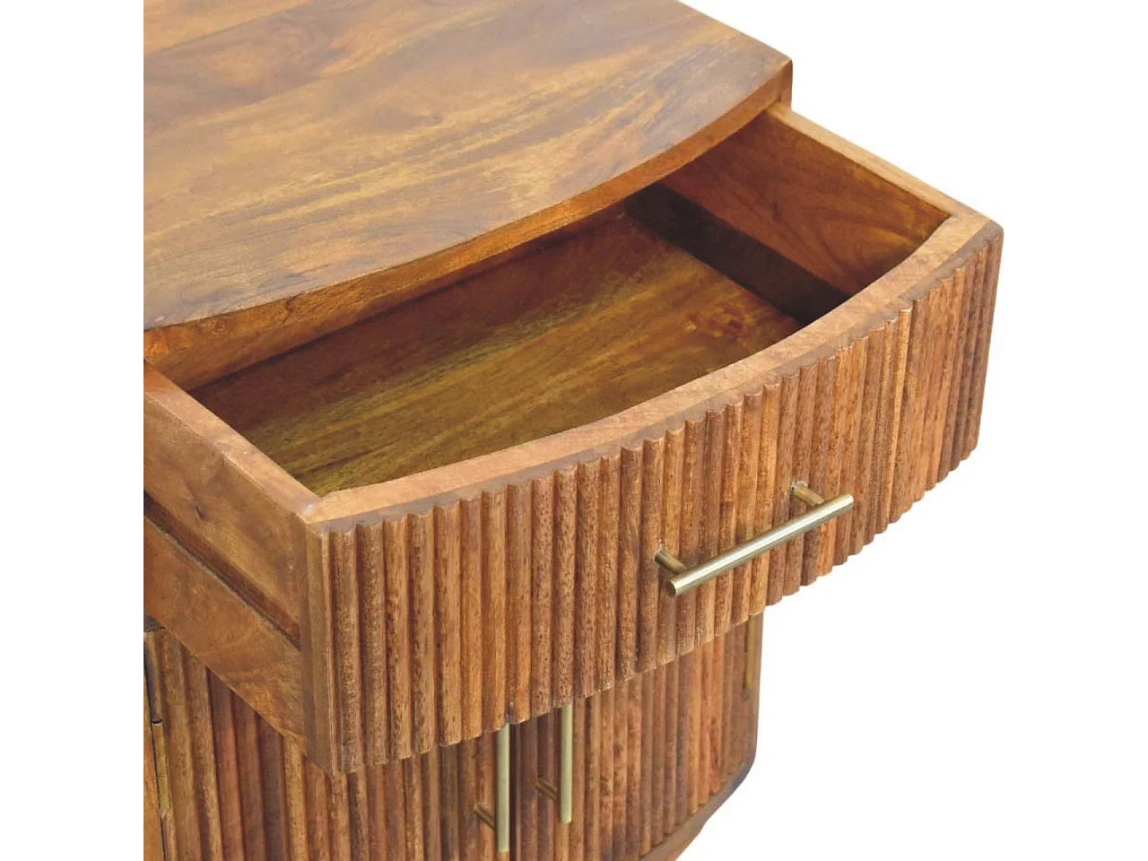 Artisan Furniture Lite drewno Szafka Nocna z Zaokrąglonymi Żłobieniami i Szufladą