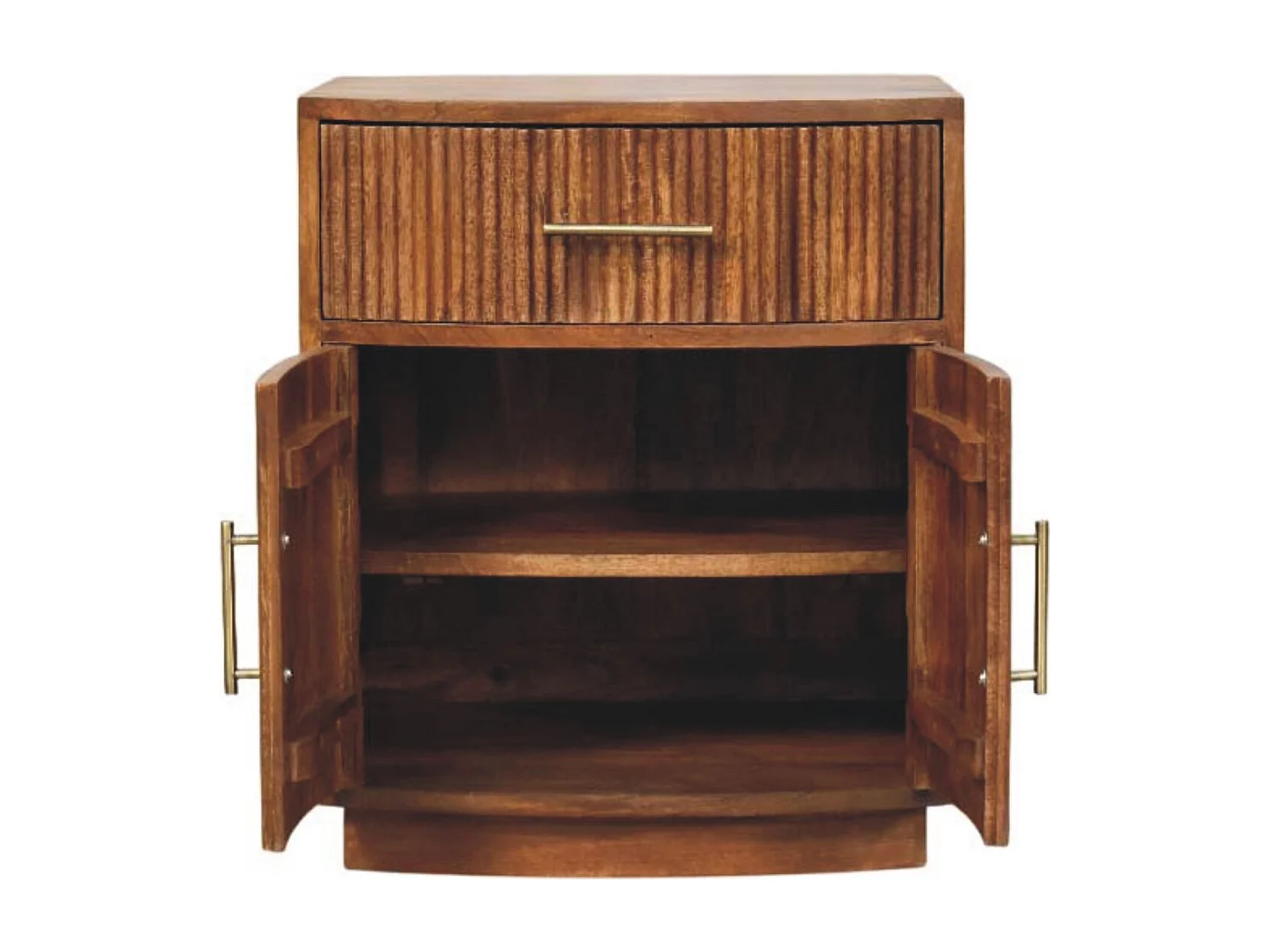 Artisan Furniture Lite drewno Szafka Nocna z Zaokrąglonymi Żłobieniami i Szufladą