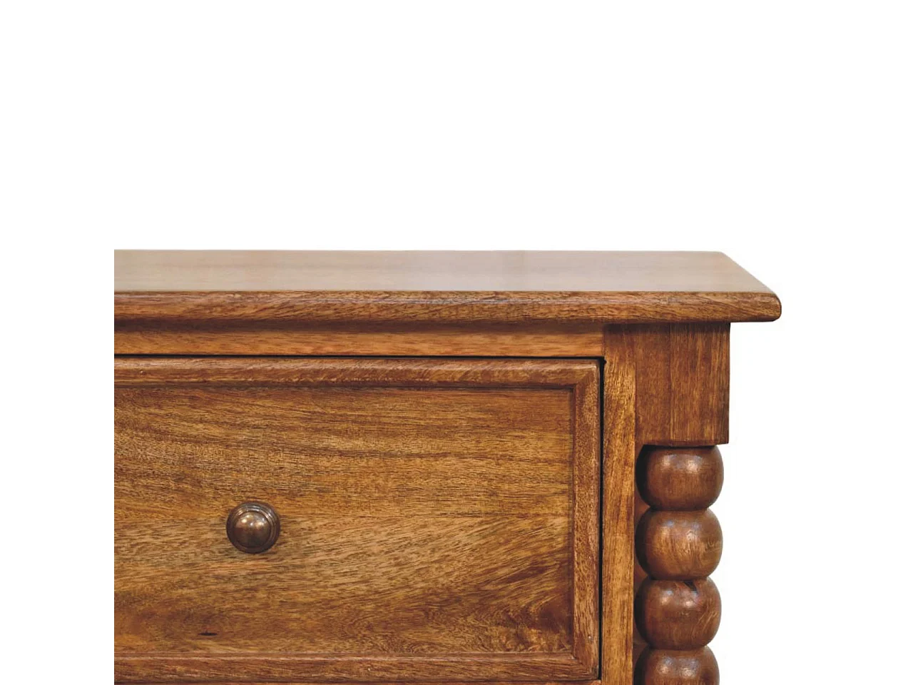 Artisan Furniture Massivholz Spindelfuß-Nachttisch aus bernsteinfarbener Eiche