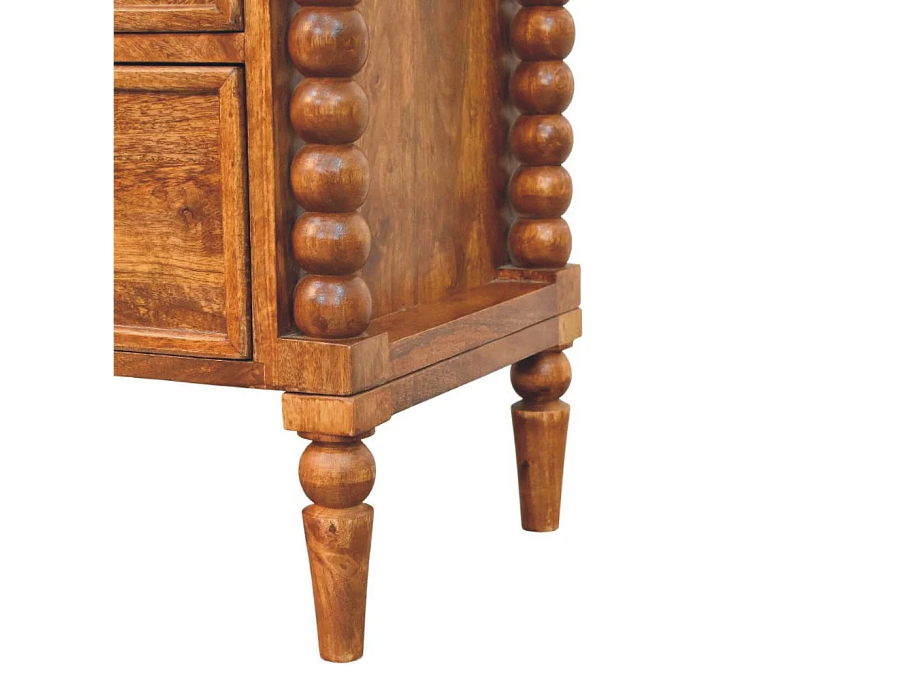 Artisan Furniture Massivholz Spindelfuß-Nachttisch aus bernsteinfarbener Eiche