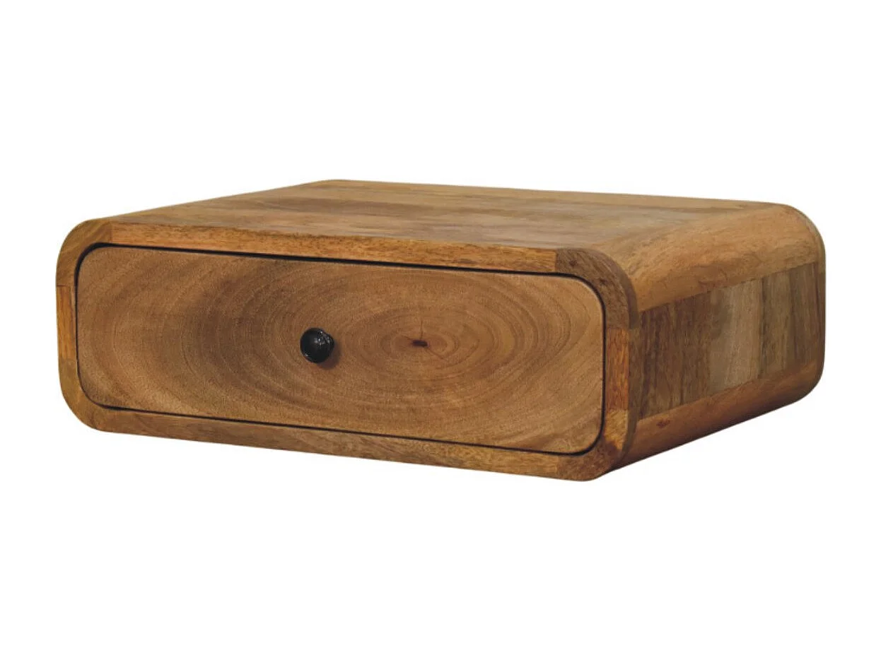 Artisan Furniture Massivholz Avora Wandmontierter Nachttisch aus Eiche mit 1 Schublade