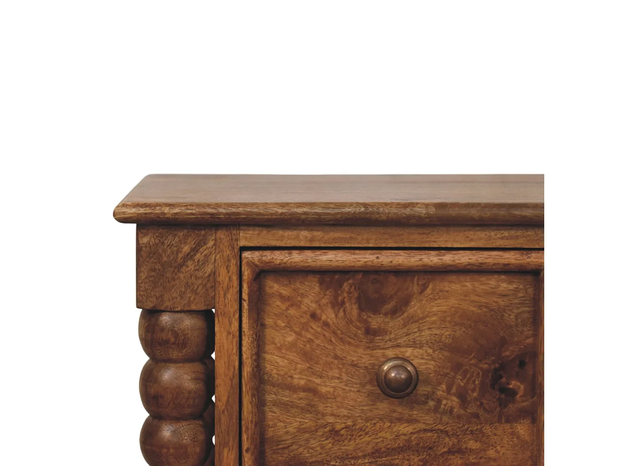 Artisan Furniture Massivholz Nachttisch Barley Twist mit 2 Schubladen